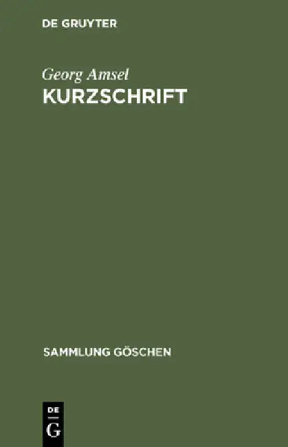 Buy Kurzschrift (English, Georg Amsel) Online at Best Price - BookBajar