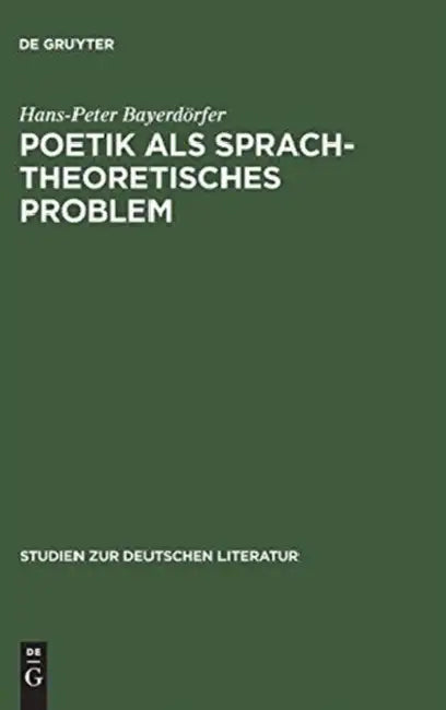 Buy Poetik als sprachtheoretisches Problem (English, Hans-Peter Bayerdörfer) Online at Best Price - BookBajar