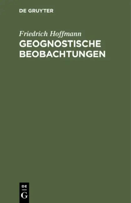 Buy Geognostische Beobachtungen (English, Friedrich Hoffmann) Online at Best Price - BookBajar