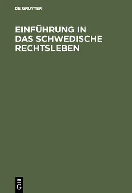 Buy Einführung in das schwedische Rechtsleben (English, No Contributor) Online at Best Price - BookBajar