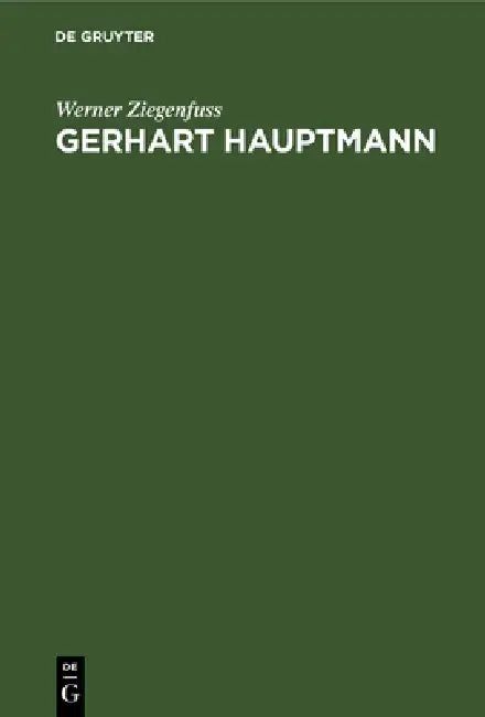 Buy Gerhart Hauptmann (English, Werner Ziegenfuss) Online at Best Price - BookBajar