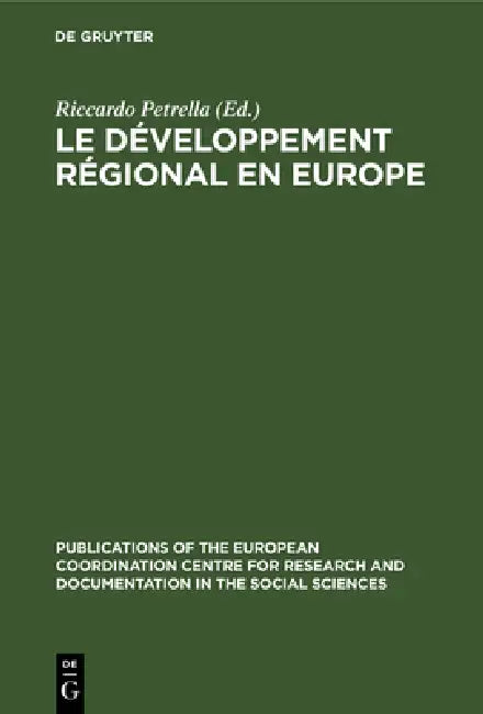 Buy Le développement régional en Europe (English, Riccardo Petrella) Online at Best Price - BookBajar