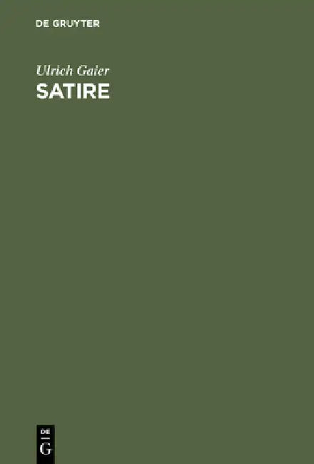 Buy Satire (English, Ulrich Gaier) Online at Best Price - BookBajar