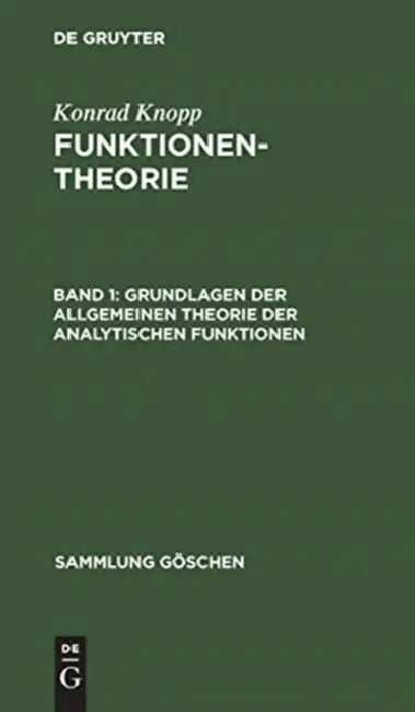 Buy Grundlagen der allgemeinen Theorie der analytischen Funktionen (English, Konrad Knopp) Online at Best Price - BookBajar