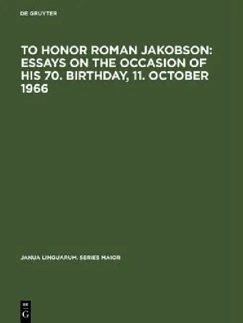 Buy To Honor Roman Jakobson (English, No Contributor) Online at Best Price - BookBajar