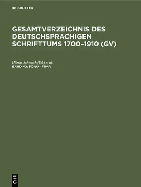 Buy Foro - Frar (English, Hilmar Schmuck | Willi Gorzny | Hans Popst) Online at Best Price - BookBajar