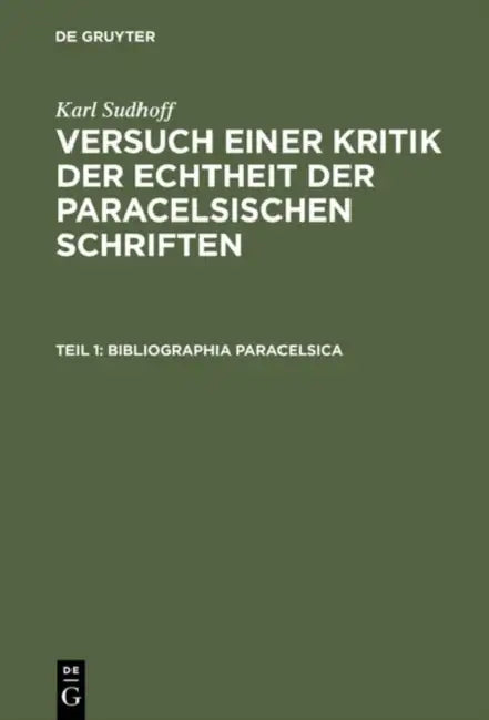 Buy Bibliographia Paracelsica (English, Karl Sudhoff) Online at Best Price - BookBajar
