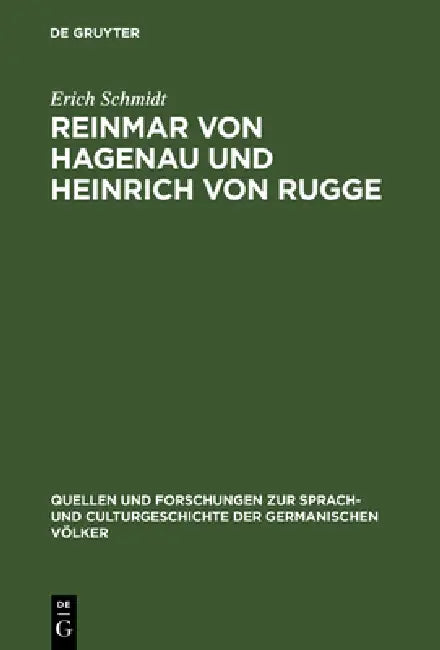 Buy Reinmar von Hagenau und Heinrich von Rugge (English, Erich Schmidt) Online at Best Price - BookBajar