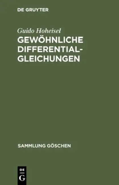Buy Gewöhnliche Differentialgleichungen (English, Guido Hoheisel) Online at Best Price - BookBajar