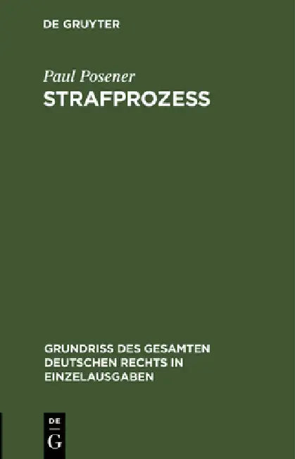 Buy Strafprozeß (English, Paul Posener) Online at Best Price - BookBajar
