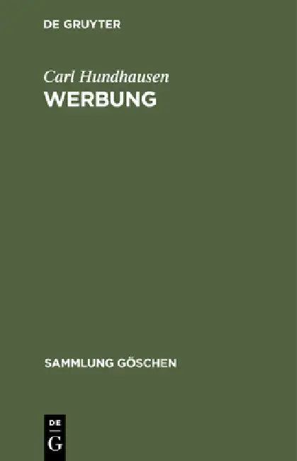 Buy Werbung (English, Carl Hundhausen) Online at Best Price - BookBajar