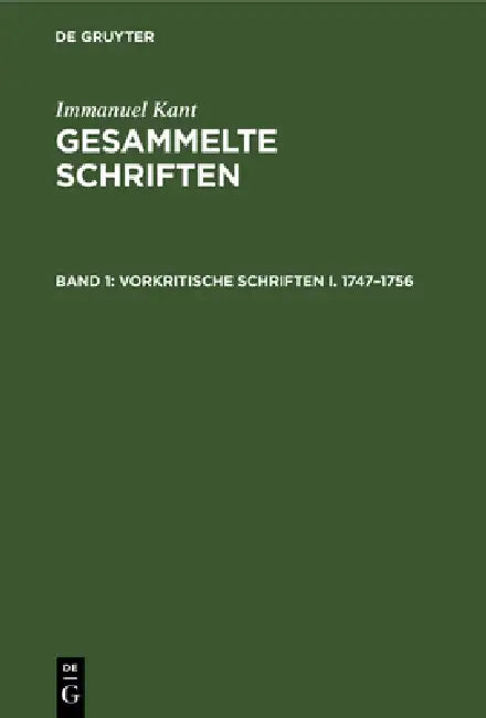 Buy Vorkritische Schriften I. 1747-1756 (English, Immanuel Kant) Online at Best Price - BookBajar