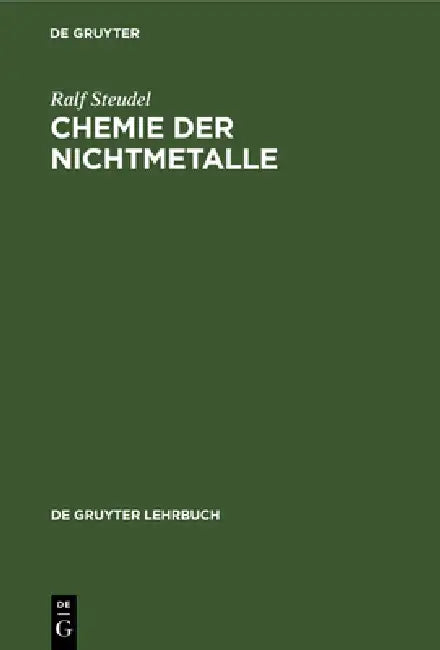 Buy Chemie Der Nichtmetalle (English, Ralf Steudel) Online at Best Price - BookBajar