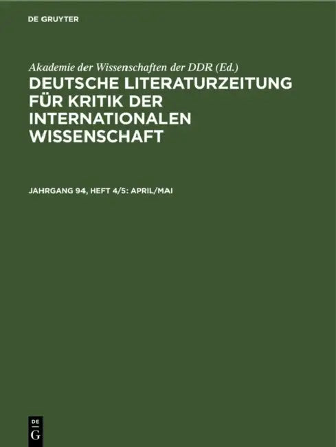 Buy April/Mai (English, Akademie Der Wissenschaften Der Ddr) Online at Best Price - BookBajar