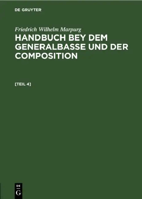 Buy Anhang zum Handbuche bey dem Generalbasse und der Composition (English, Friedrich Wilhelm Marpurg) Online at Best Price - BookBajar