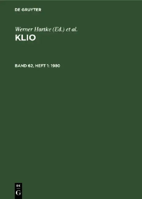 Buy 1980 (English, Zentralinstitut Für Alte Geschichte Und | Werner Hartke | Rigobert Günther) Online at Best Price - BookBajar