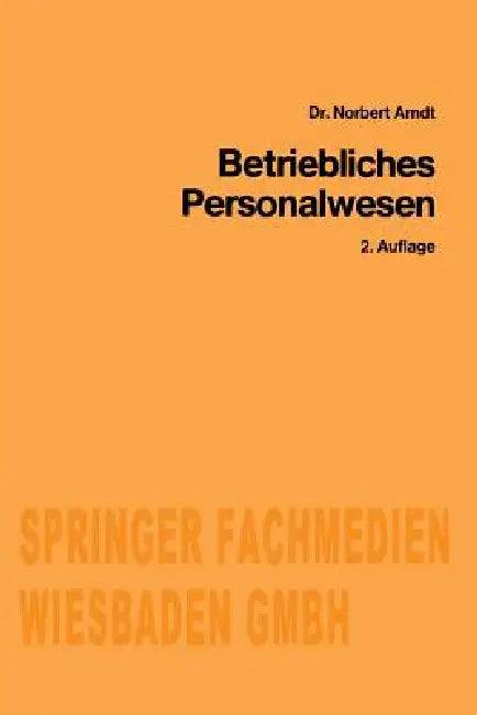 Buy Betriebliches Personalwesen (English, Norbert Arndt) Online at Best Price - BookBajar