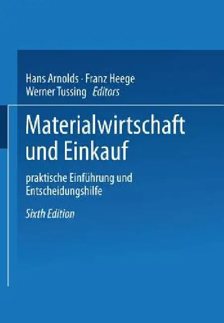 Buy Materialwirtschaft Und Einkauf (English, Hans Arnolds) Online at Best Price - BookBajar