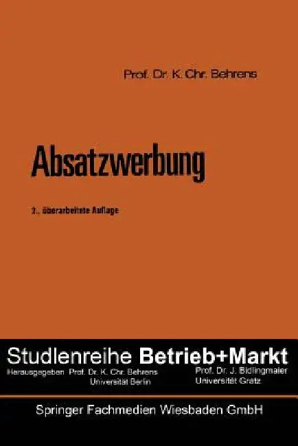 Buy Absatzwerbung (English, Karl Christian Behrens) Online at Best Price - BookBajar