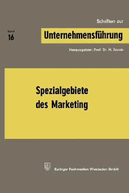 Buy Spezialgebiete Des Marketing (English, Prof Dr H. Jacob) Online at Best Price - BookBajar