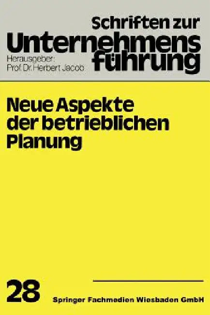Buy Neue Aspekte Der Betrieblichen Planung (English, H. Jacob) Online at Best Price - BookBajar