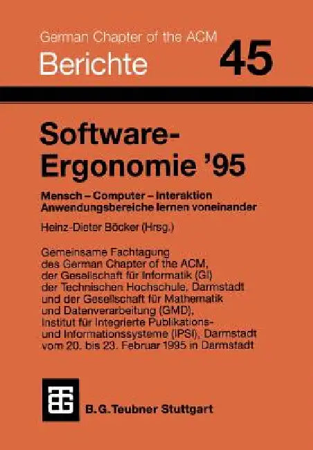 Buy Software-Ergonomie '95 (English, Jens Böcker) Online at Best Price - BookBajar
