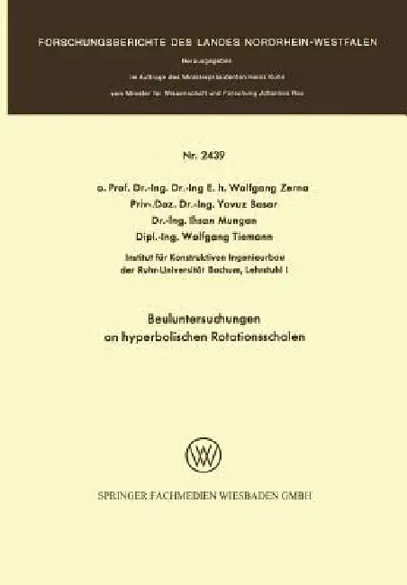 Buy Beuluntersuchungen an Hyperbolischen Rotationsschalen (English, Wolfgang Zerna) Online at Best Price - BookBajar