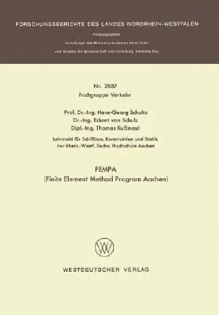 Buy Fempa (Finite Element Method Program Aachen) (English, Hans-Georg Schultz) Online at Best Price - BookBajar