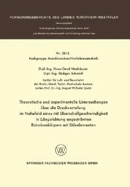 Buy Theoretische Und Experimentelle Untersuchungen Über Die Druckverteilung Im Nahefeld Eines Mit Übersc (English, Hans-Gerd Neuhäuser) Online at Best Price - BookBajar