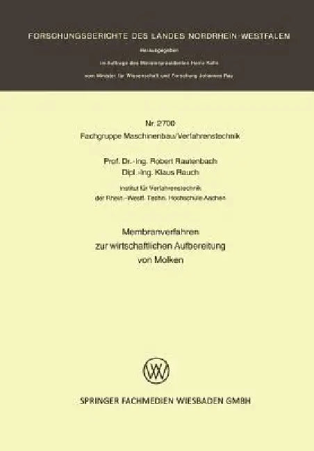 Buy Membranverfahren Zur Wirtschaftlichen Aufbereitung Von Molken (English, Robert Rautenbach) Online at Best Price - BookBajar