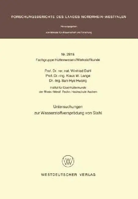 Buy Untersuchungen Zur Wasserstoffversprödung Von Stahl (English, Winfried Dahl) Online at Best Price - BookBajar
