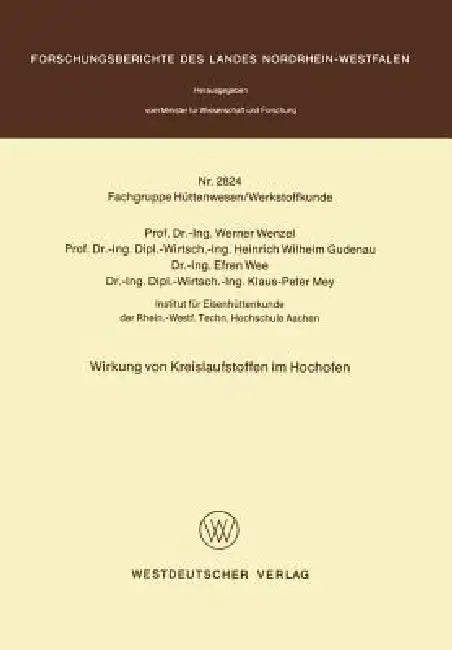 Buy Wirkung Von Kreislaufstoffen Im Hochofen (English, Werner Wenzel) Online at Best Price - BookBajar