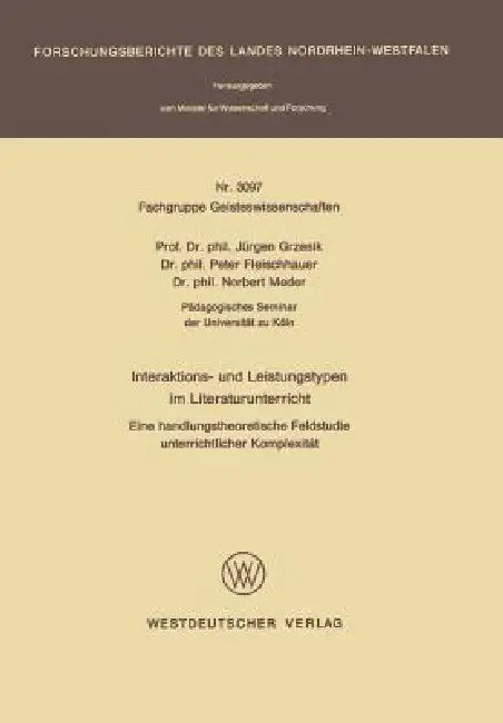 Buy Interaktions- Und Leistungstypen Im Literaturunterricht (English, Jürgen Grzesik) Online at Best Price - BookBajar
