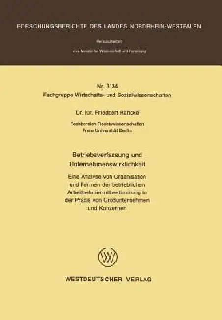 Buy Betriebsverfassung Und Unternehmenswirklichkeit (English, Friedbert Rancke) Online at Best Price - BookBajar