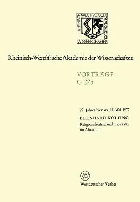 Buy Religionsfreiheit Und Toleranz Im Altertum (English, Bernhard Kötting) Online at Best Price - BookBajar