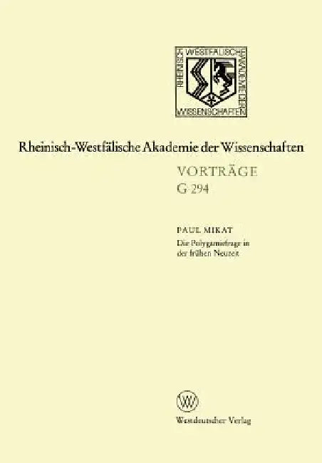 Buy Die Polygamiefrage in Der Frühen Neuzeit (English, Paul Mikat) Online at Best Price - BookBajar