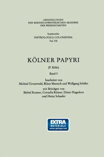 Buy Kölner Papyri (P. Köln) (English, Bärbel Kramer) Online at Best Price - BookBajar