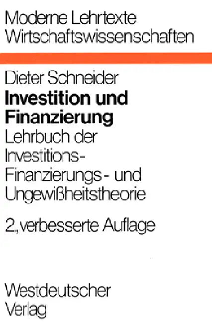Buy Investition und Finanzierung (English, Dieter Schneider) Online at Best Price - BookBajar