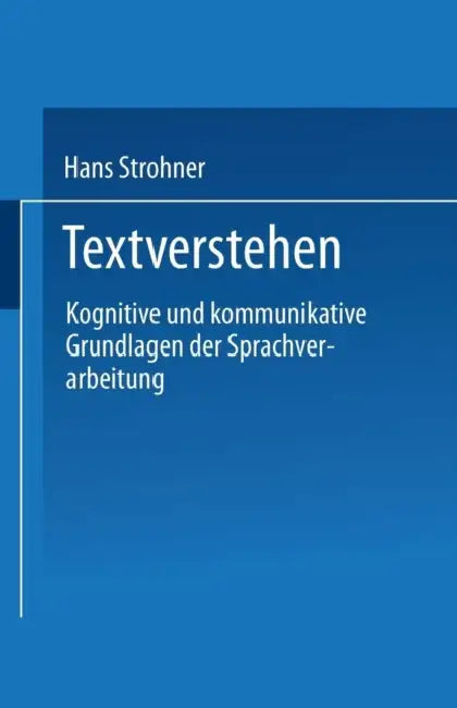 Buy Textverstehen (English, Hans Strohner) Online at Best Price - BookBajar