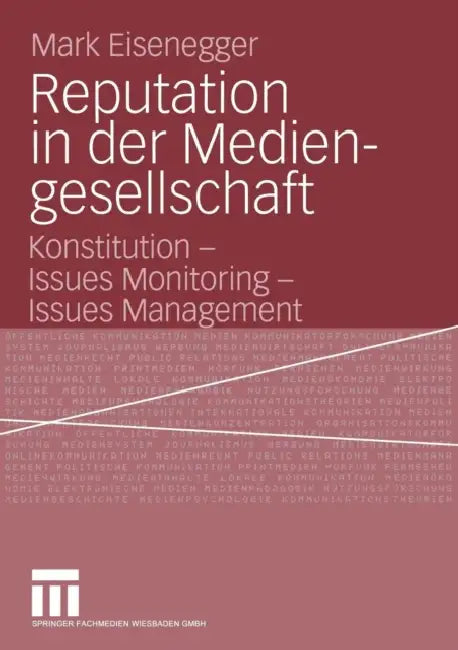 Buy Reputation in Der Mediengesellschaft (English, Mark Eisenegger) Online at Best Price - BookBajar