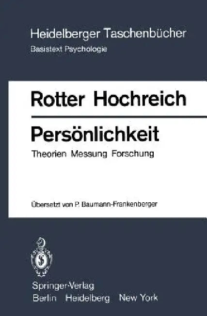 Buy Persönlichkeit (English, Julian B. Rotter | Petra Baumann-Frankenberger | D. J. Hochreich) Online at Best Price - BookBajar