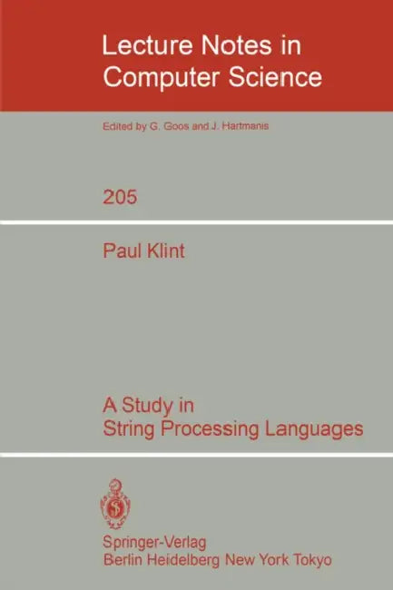 Buy A Study in String Processing Languages (English, Paul Klint) Online at Best Price - BookBajar