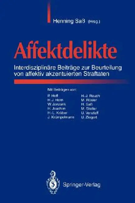 Buy Affektdelikte (English, Henning Saß) Online at Best Price - BookBajar