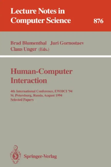 Buy Human-Computer Interaction (English, Brad Blumenthal | Juri Gornostaev | Claus Unger) Online at Best Price - BookBajar