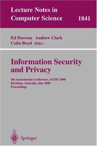 Buy Information Security and Privacy (English, Ed Dawson | Andrew Clark | Colin Boyd) Online at Best Price - BookBajar
