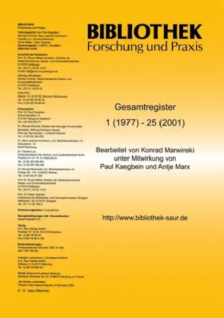 Buy Bibliothek - Forschung Und Praxis (English, Not Available (NA)) Online at Best Price - BookBajar