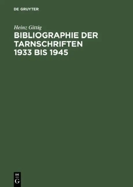 Buy Bibliographie Der Tamschriften 1933-1945 (English, Heinz Gittig) Online at Best Price - BookBajar