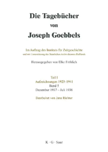 Buy Dezember 1937 - Juli 1938 (English, Institut Für Zeitgeschichte | Elke Fröhlich) Online at Best Price - BookBajar