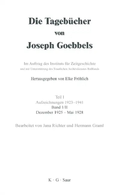Buy Dezember 1925 - Mai 1928 (English, Elke Fröhlich) Online at Best Price - BookBajar