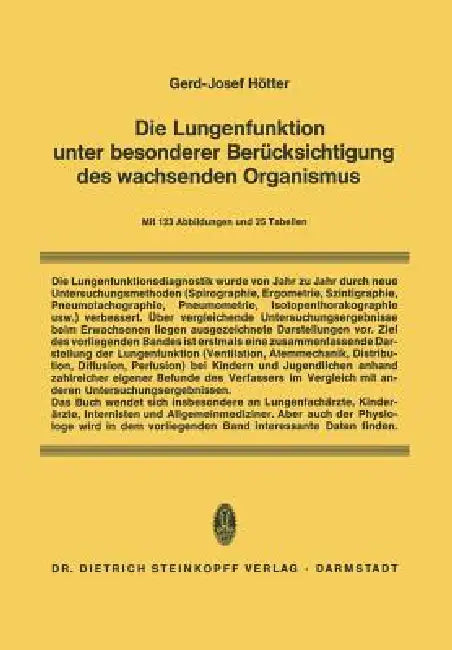 Buy Die Lungenfunktion Unter Besonderer Berücksichtigung Des Wachsenden Organismus (English, Gerd-Josef Hötter | K. Simon) Online at Best Price - BookBajar